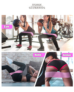 Custom Logo Printed Yoga Gym Exercise fitness for Legs Glutes Booty Hip Fabric Resistance Bands