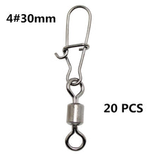Load image into Gallery viewer, 20 Pcs/Lot 2# 4# 6# 8# 10# Rolling Fishing Swivel With Nice Snap Sea Fishing Rolling Swivels Connector Carp Fishing Accessories

